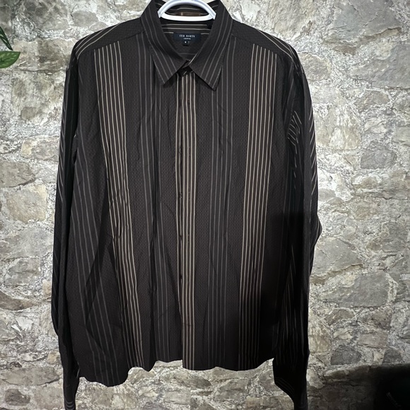 Ted Baker Size 5 Brown stripe button up - Picture 1 of 1